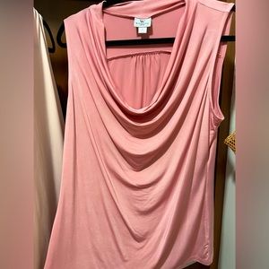 Pink/Coral sleeveless tank/cami business wear with ruching front - flattering!